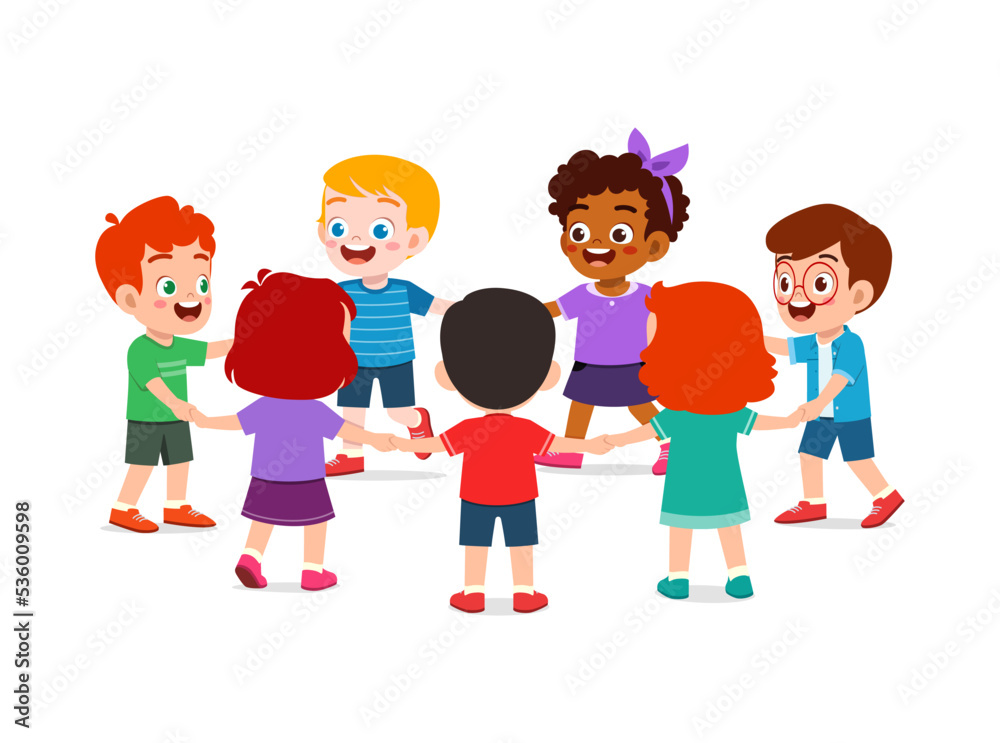 little kid holding hand and make circle formation together little kid holding hand and make circle formation together