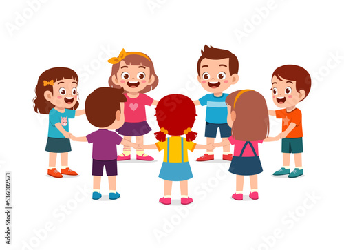 little kid holding hand and make circle formation together