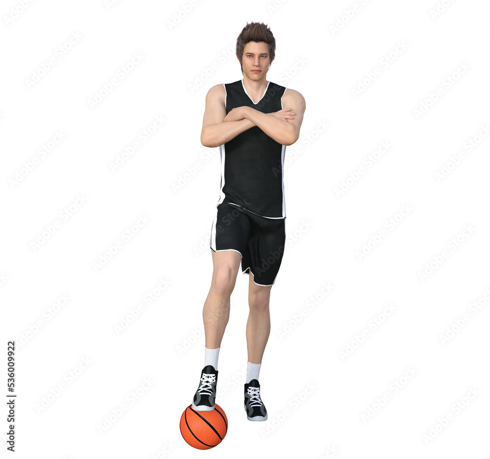 3D render : action shot of male basketball player in motion, PNG transparent 3D render : action shot of male basketball player in motion, PNG transparent