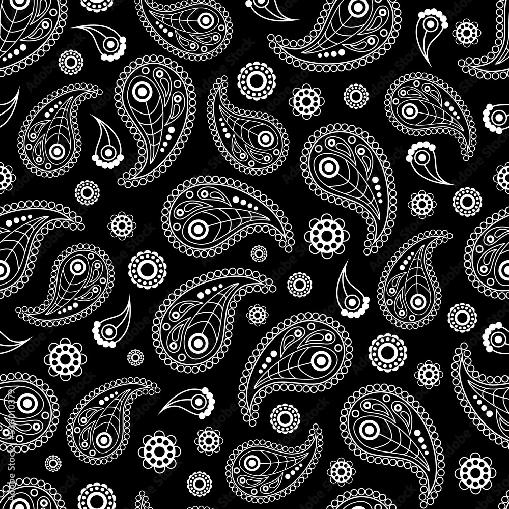 Seamless pattern with ornaments for bandana Seamless pattern with ornaments for bandana