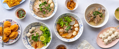 Thai Mixed Noodle Soups and desserts 