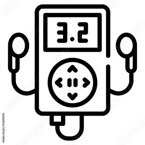 A linear icon design of mp3