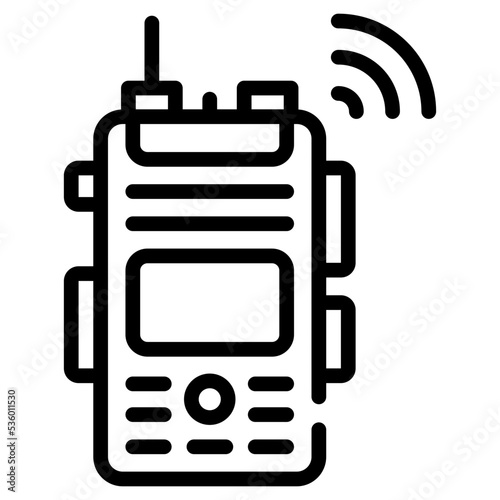 Modern linear outline icon of walkie talkie