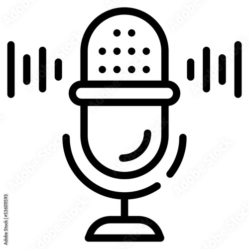 An icon of mic of line design 