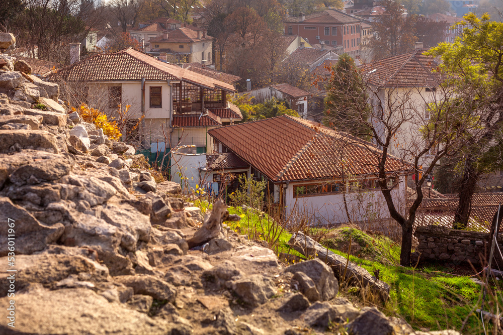 Cityscape of Plovdiv, Bulgaria and the ruins Cityscape of Plovdiv, Bulgaria and the ruins