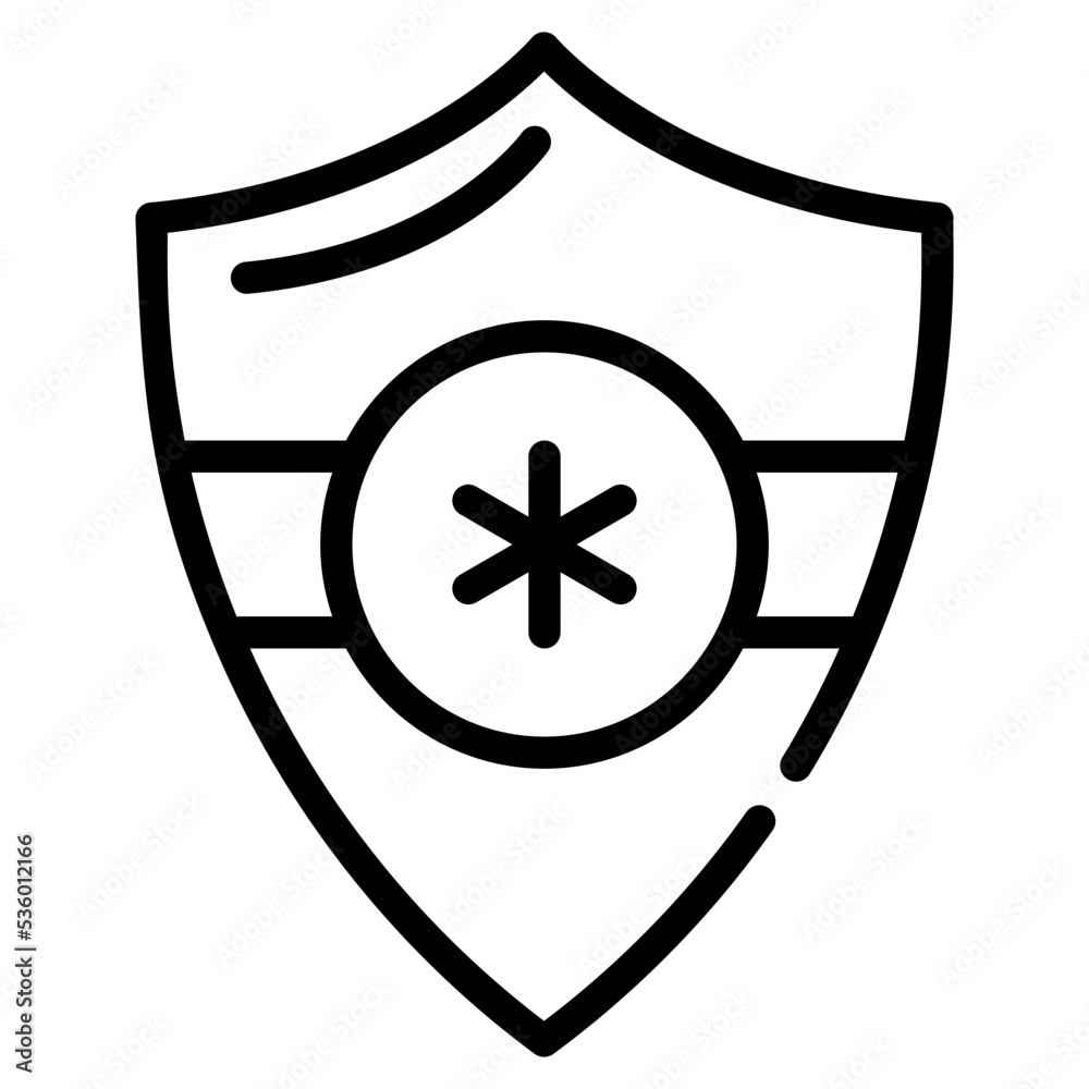 A medical shield line vector design A medical shield line vector design