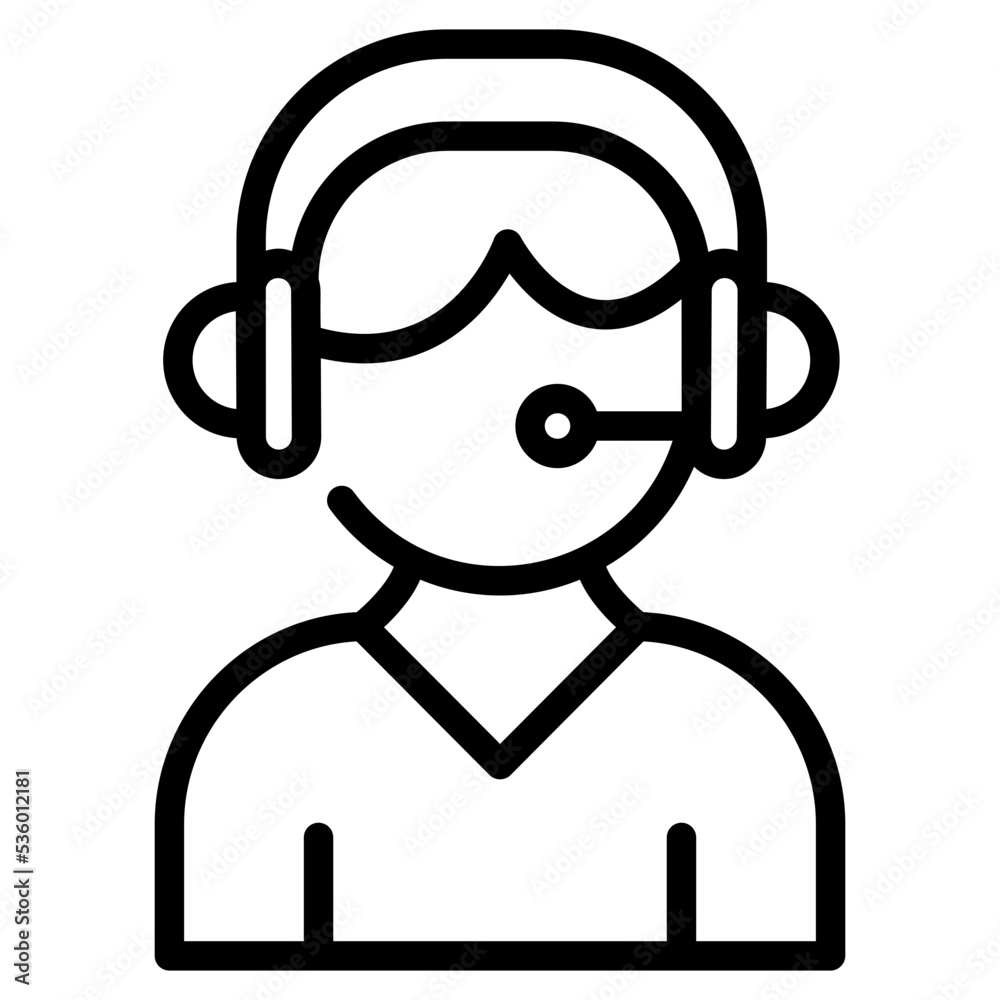 An icon of call center linear design An icon of call center linear design