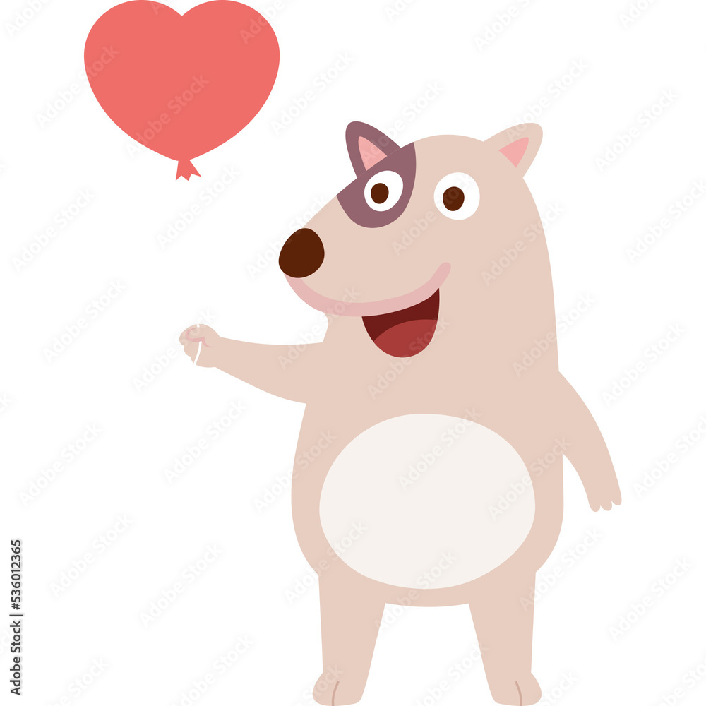 Fototapeta premium Dog love character cartoon icon png