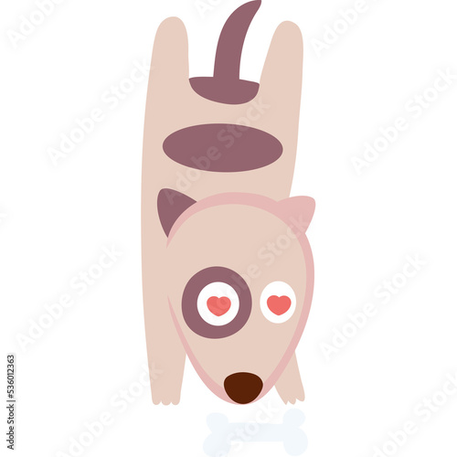 Dog love character cartoon icon png