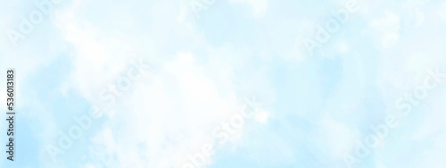 Abstract white background snow texture light blue, Shaved ice or snow cone froze watercolor paint soft pale. Sky cloud blue backdrop, fluffy gentle fade clean background. banner winter illustration