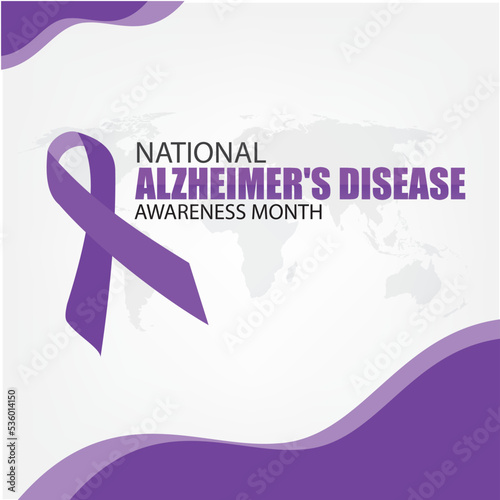 Vector National Alzheimer's Disease Awareness Month. Simple and elegant design