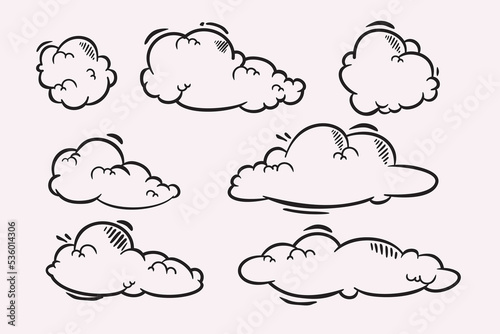 Cartoon Hand Drawn Clouds