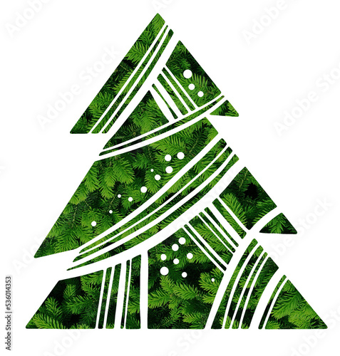 Christmas tree silhouette w...