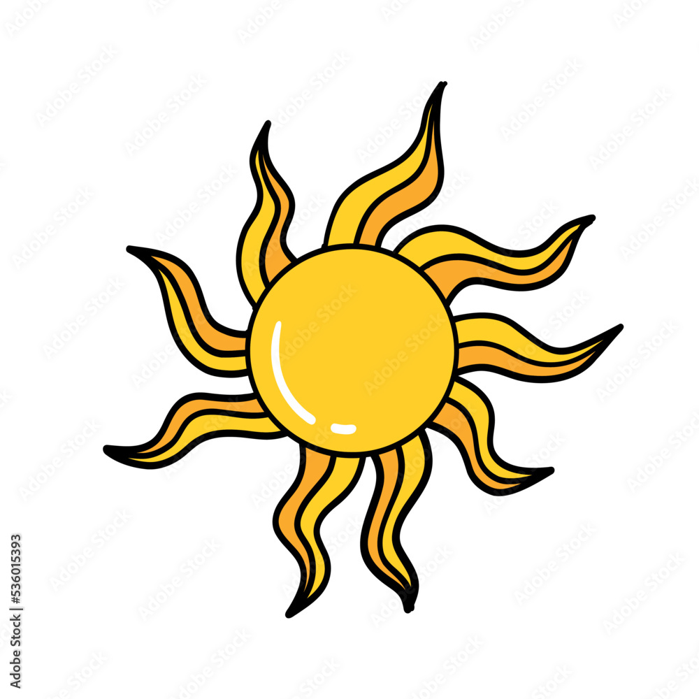 Hand Drawn Vector Sun Isolated on White Background Creative Doodle ...