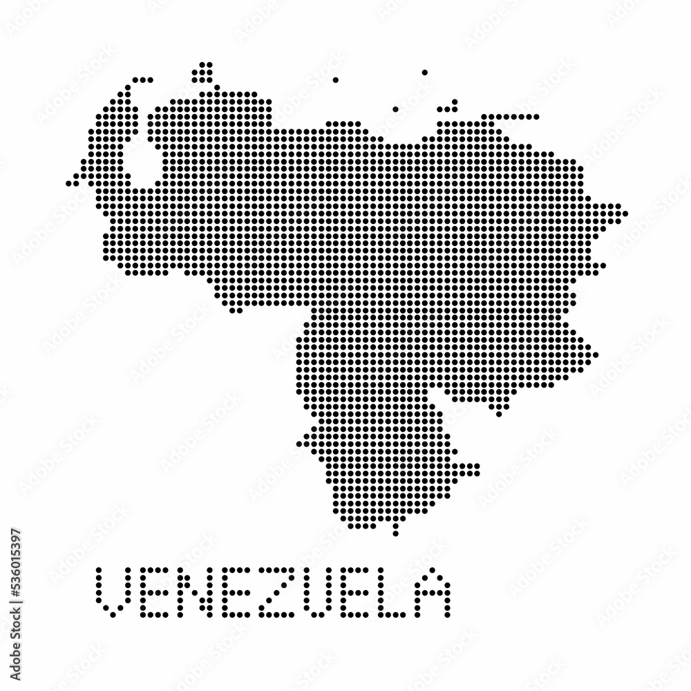 Venezuela map with grunge texture in dot style. Abstract vector illustration of a country map with halftone effect for infographic.