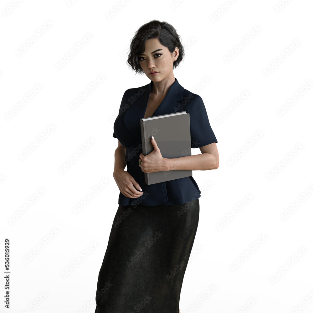 Asian woman in meeting. 3D render Asian woman in meeting. 3D render