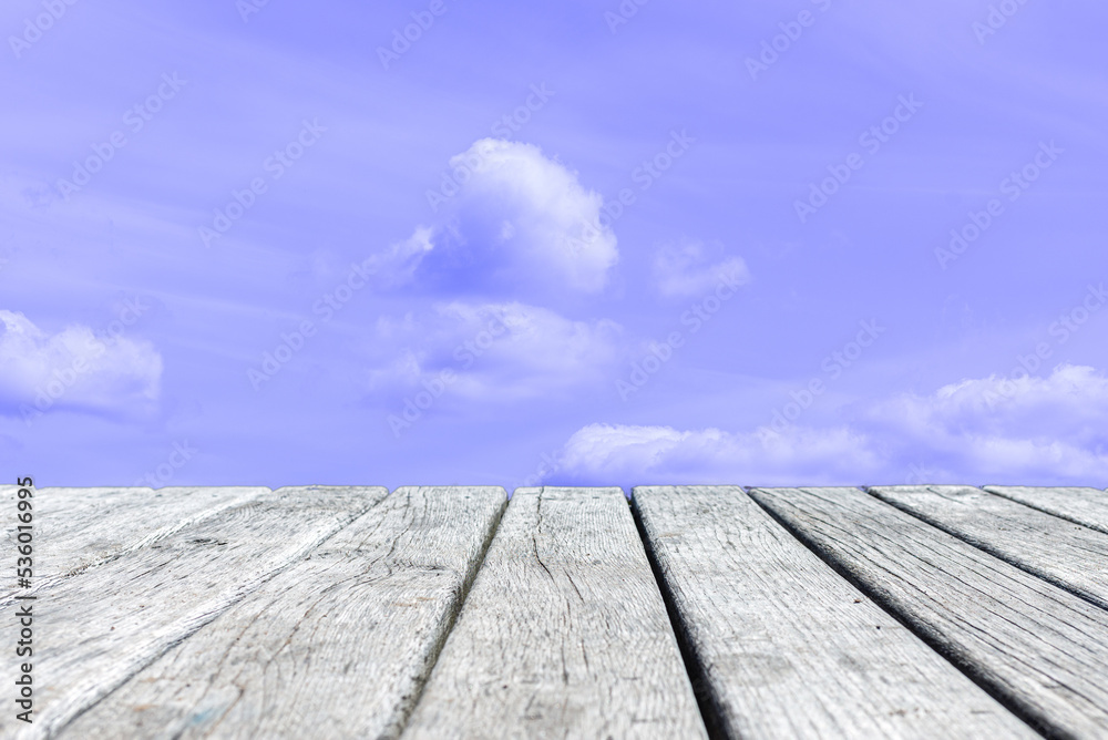 Mockup.Gray wood table beach outside on purple cloudy sky in summer background concept for wide dinning board on summer landscape wallpaper bacground,mockup promotion product.Copy space.Toned. Mockup.Gray wood table beach outside on purple cloudy sky in summer background concept for wide dinning board on summer landscape wallpaper bacground,mockup promotion product.Copy space.Toned.