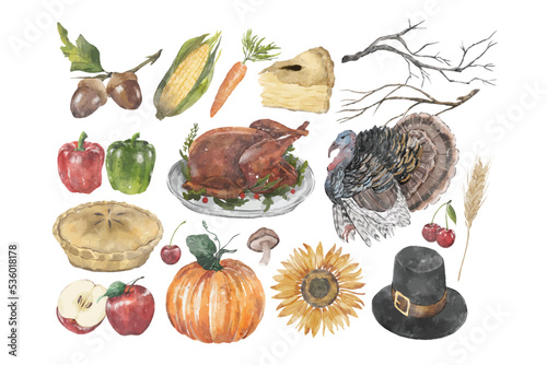 Watercolor Thanksgiving Element