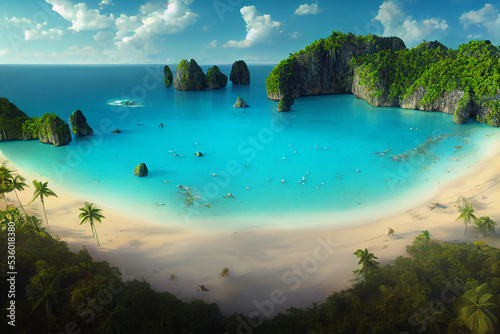 secret beach in Thailand digital art
