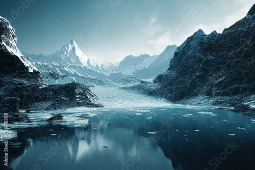 frozen winter landscape in the Swiss Alps © Melinda Nagy