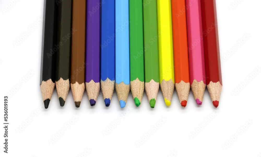 Colored pencils isolated on white background Colored pencils isolated on white background