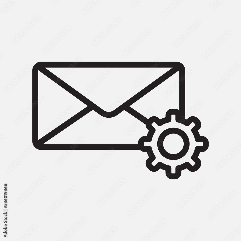 Settings icon in line style about email, use for website mobile app presentation Settings icon in line style about email, use for website mobile app presentation