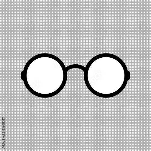 Circle lens glasses. Vector icon. Isolated illustration on transparent background.