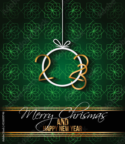 2023 Merry Christmas and New Year background for your seasonal invitations, festive posters.