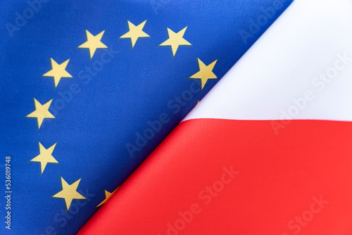 Fototapeta Flags European Union and Poland