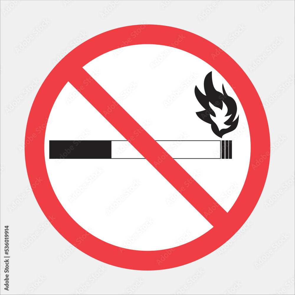 no smoking sign in flat simple style on white background.eps no smoking sign in flat simple style on white background.eps