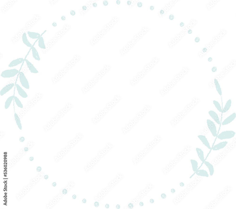 hand draw style minimal blue leaf wreath for logo hand draw style minimal blue leaf wreath for logo