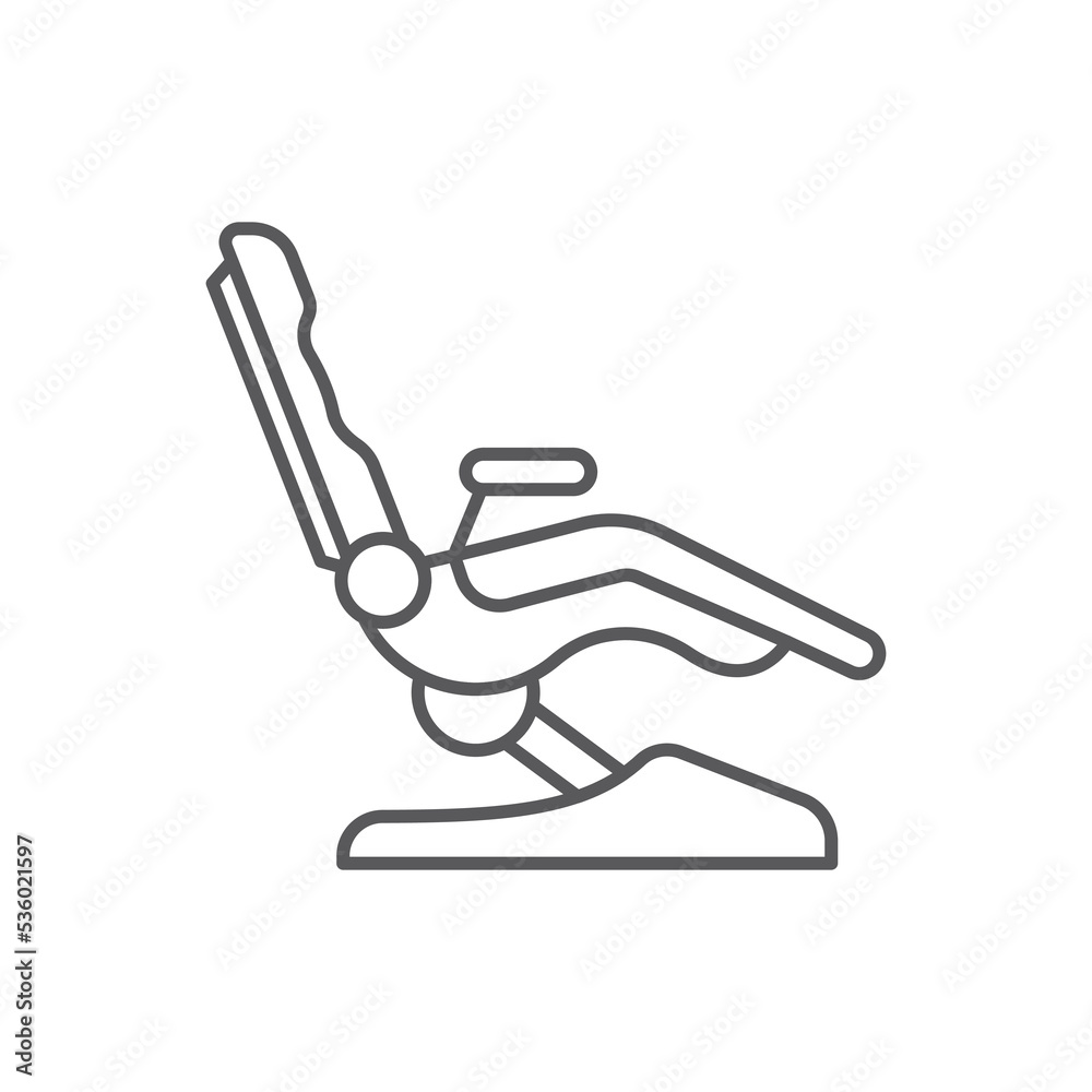 Dentist chair vector icon. line sign for mobile concept and web design.