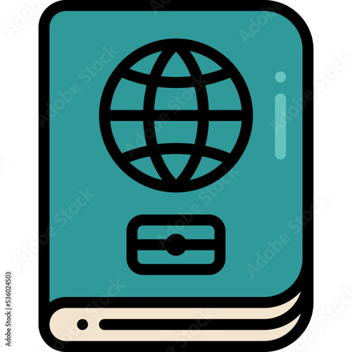 passport filled outline icon