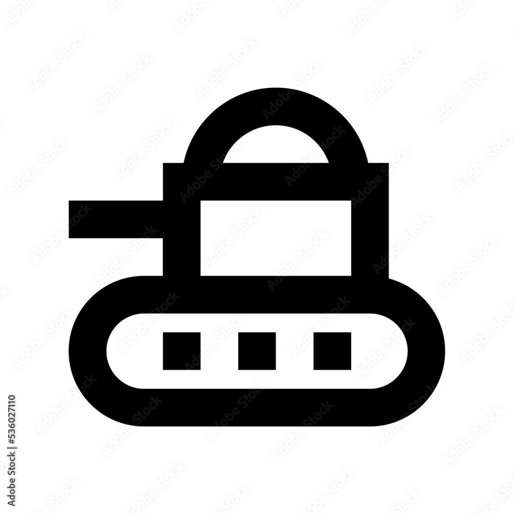 Battle Tank Vector Icon Battle Tank Vector Icon