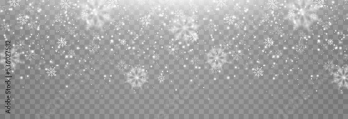Vector snow. Snow png. Snow on an isolated transparent background. Snowfall, blizzard, winter, snowflakes png. Christmas image.