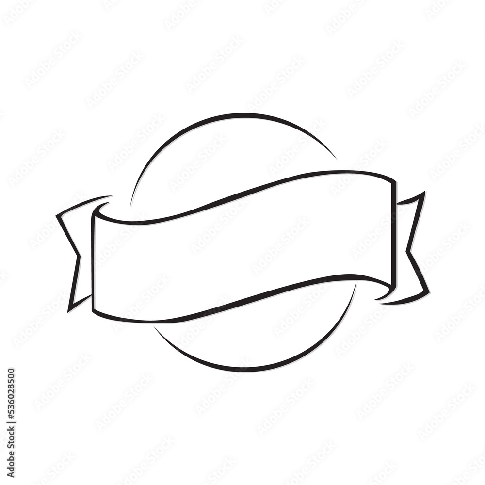 Round outline ribbon illustration isolated on png Transparent background Round outline ribbon illustration isolated on png Transparent background