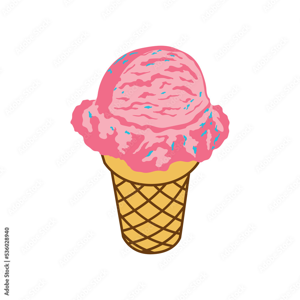 Ice cream illustration graphics isolated on Png transparent background