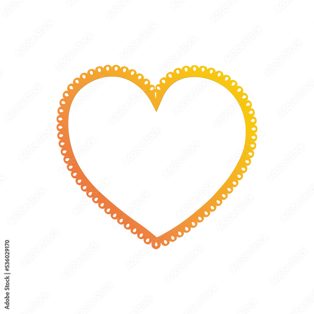 Fototapeta premium Greadient love hearts illustration isolated on png Transparent background