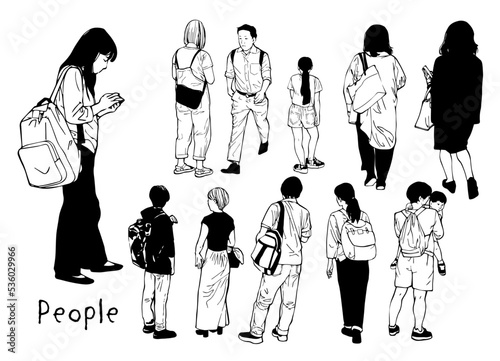 通行人、街の人々