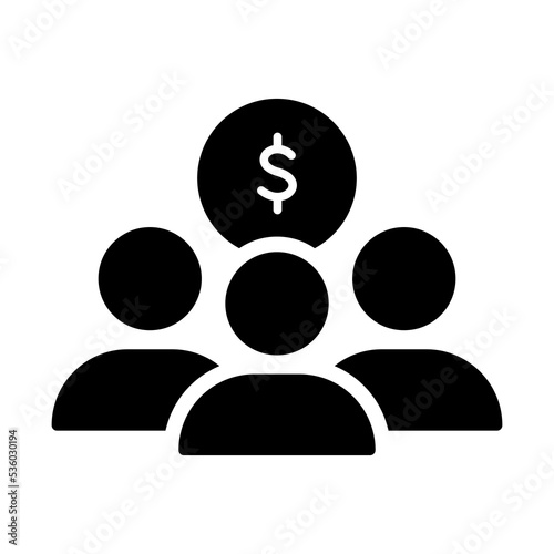 Fund of Donation Silhouette Icon. Charity and Donation Concept. Organization and Community Charitable Foundation. Financial Help for People Black Pictogram. Vector illustration