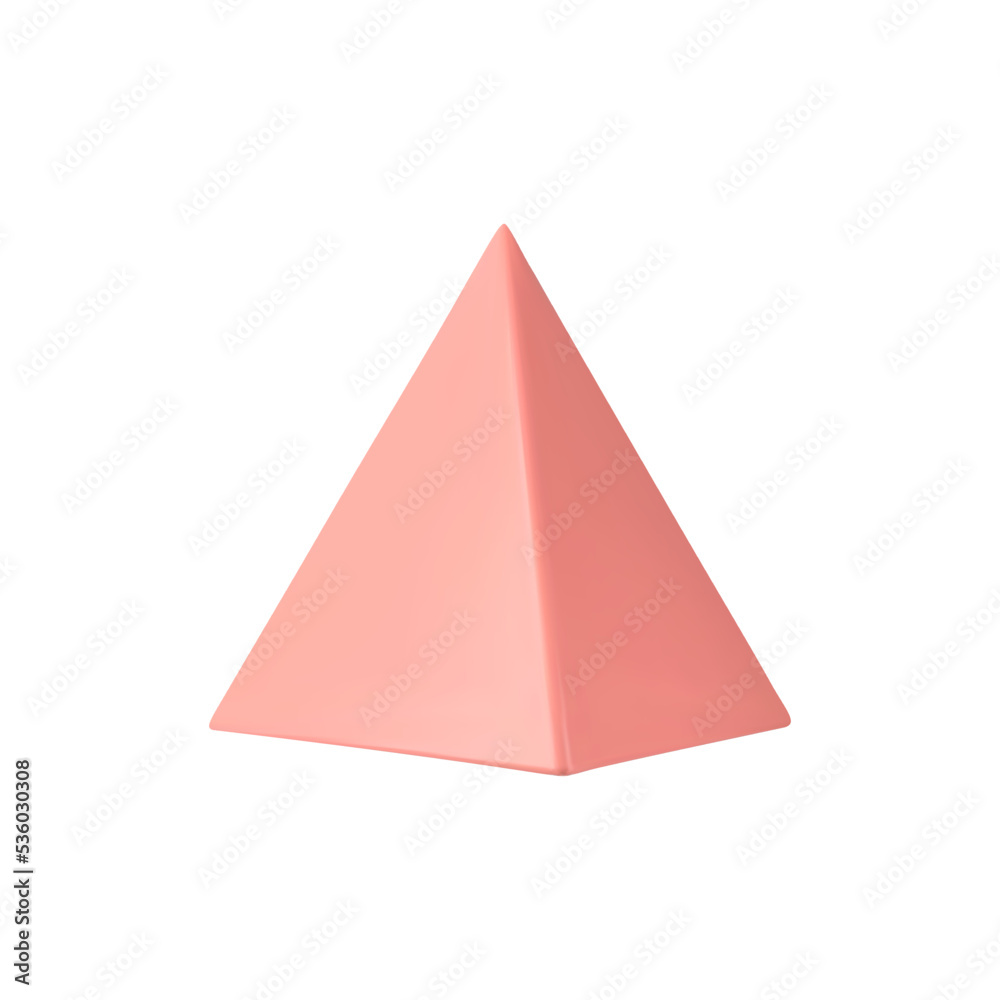Vector 3d pyramid. Realistic 3d object.