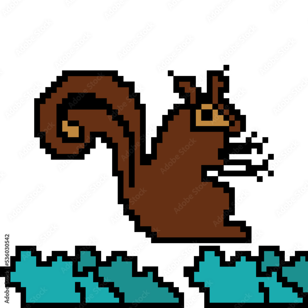 pixel style squirrel vector that can be used for cute characters and book covers pixel style squirrel vector that can be used for cute characters and book covers
