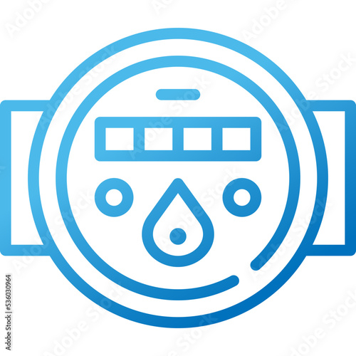water meter gradient line icon