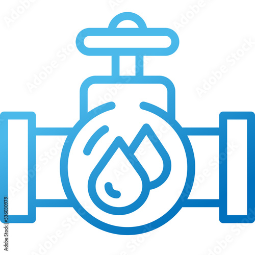 water pipe gradient line icon