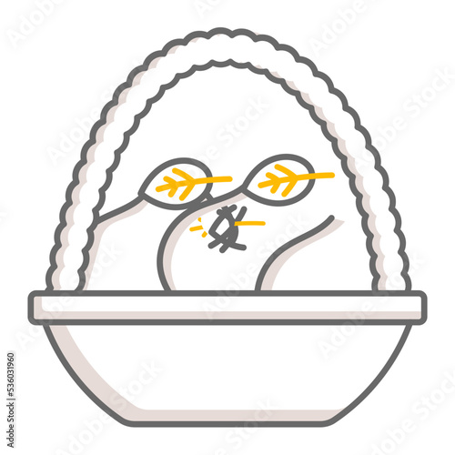Harvest Moon with clouds and leaves Concept Vector Icon Design, Autumn or Fall activities Symbol, Dry weather Sign, Temperate climates Elements Stock illustration