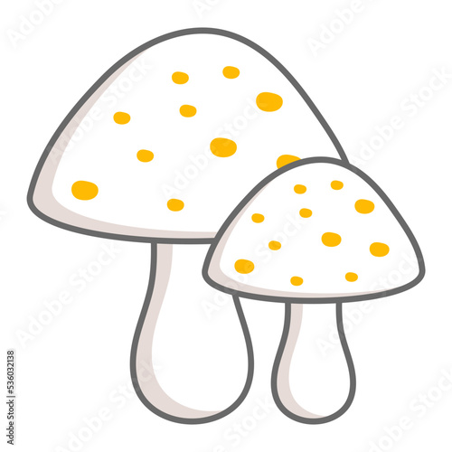 Mushrooms or  fungus Vector Icon Design, Autumn or Fall activities Symbol, Dry weather Sign, Temperate climates Elements Stock illustration, Toadstool Concept