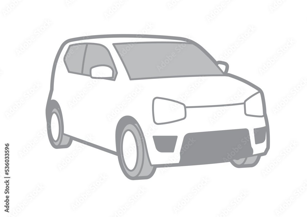 COMPACT VECTOR ILLUSTRATOR ON WHITE BACKGROUND - SPORTCAR_T040 : 536033596