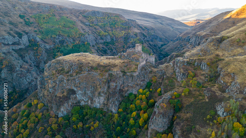 Unusual and mysterious devil's castle built on a 1910 meter high mountain