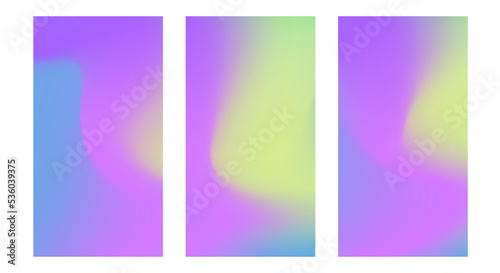 Social media story and front page cover template banner modern blurred gradient overflow waves. Northern Lights effect overlay design. Purple, green, blue gradient colors Vibrant Texture Wallpaper.