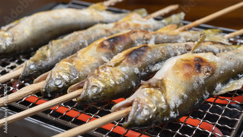 Cuadro en lienzo 鮎の塩焼き・日本の料理